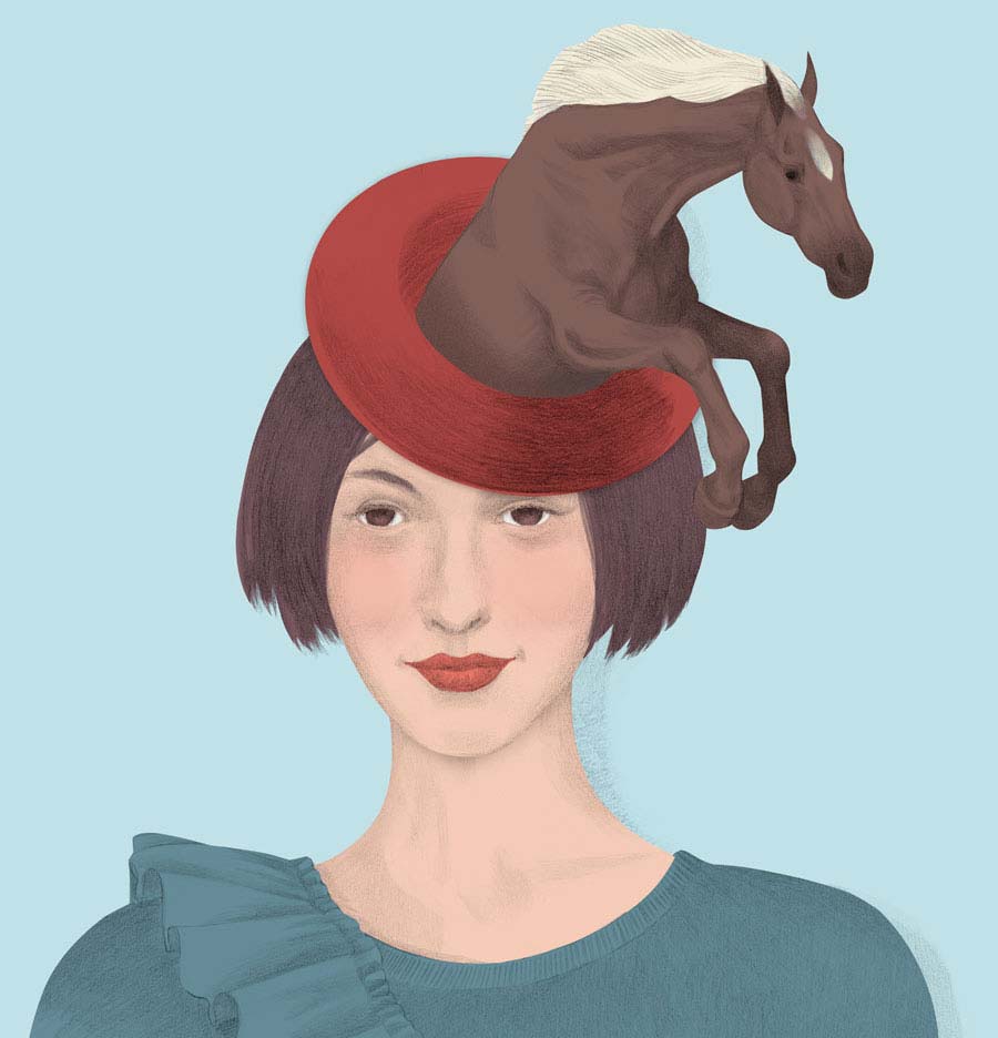 Girl with horse hat